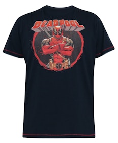 D555 Wade Offizielles T-Shirt mit Rundhalsausschnitt und Deadpool-Aufdruck, Dunkelmarineblau